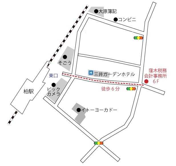 柏駅からの地図